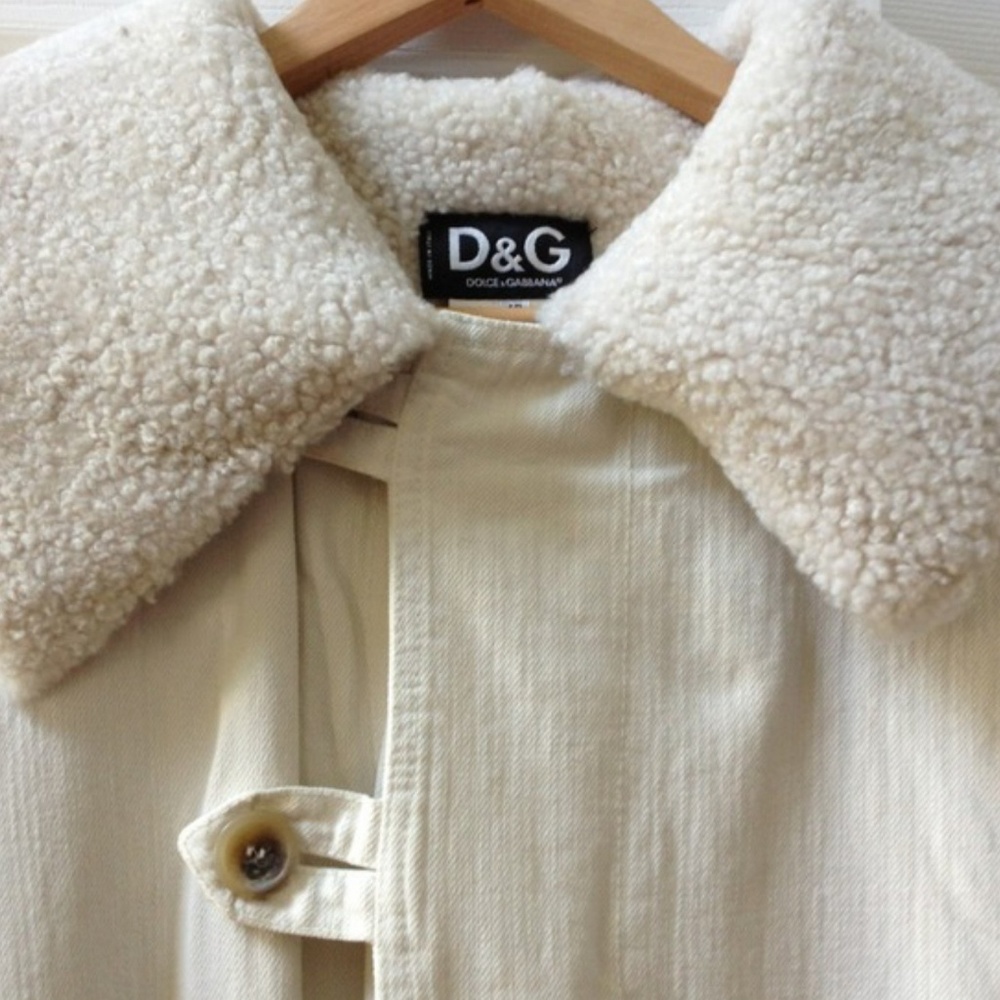 Dolce&Gabbana D&G Cream Soft Wool Collar 54 L/XL